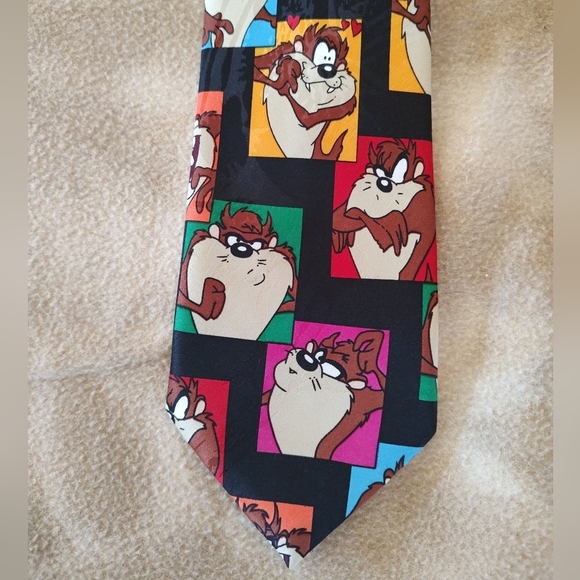 Official LOONEY TUNES MANIA TAZMANIAN DEVIL TIE 4" VINTAGE - Picture 1 of 6